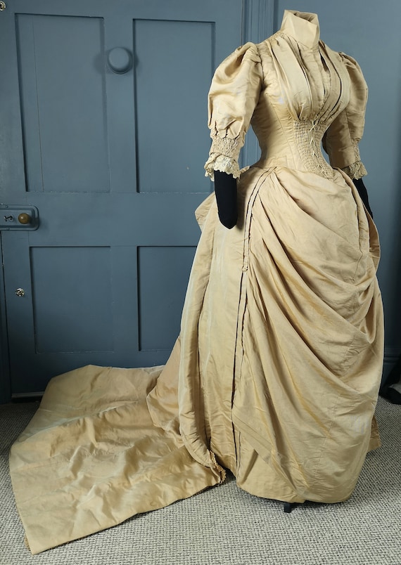 1880s Victorian Dinner Dress Evening Dress, 1880s By English