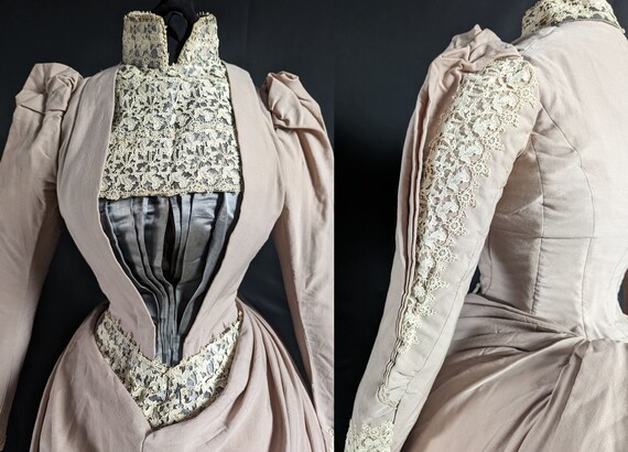 Elegant ( Almost Pristine ) Late 1880s Bustle Dre… - image 6