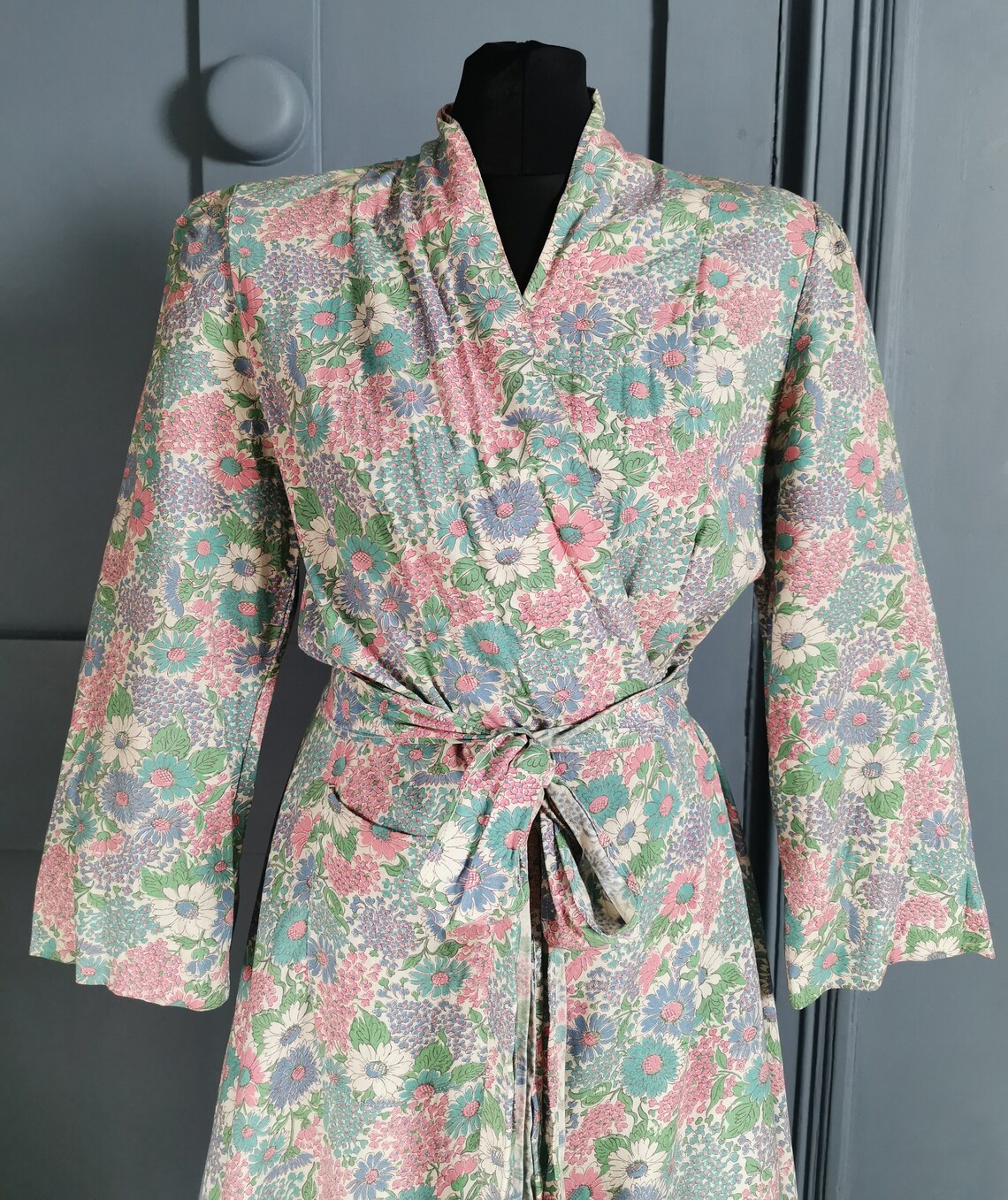 Fab 1930s Vintage Art Deco Floral Print Housecoat / Dressing Robe - Etsy