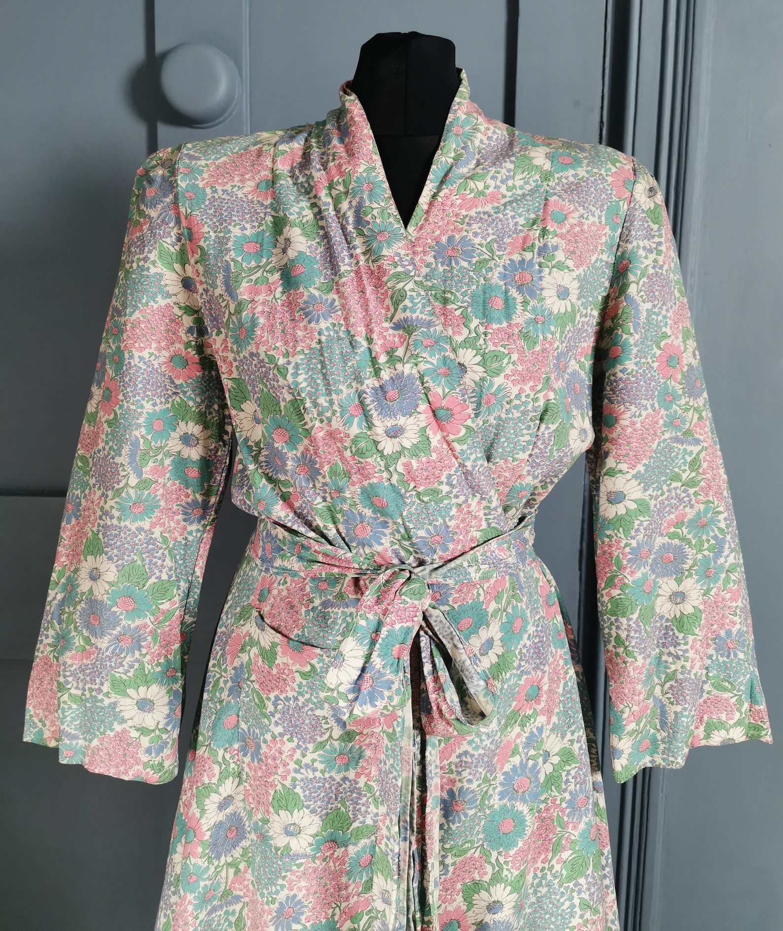 Fab 1930s Vintage Art Deco Floral Print Housecoat / Dressing Robe - Etsy