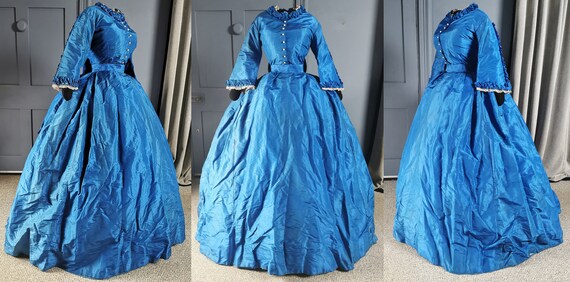 Striking Victorian Fashion Antique 1850s / 1860s B
