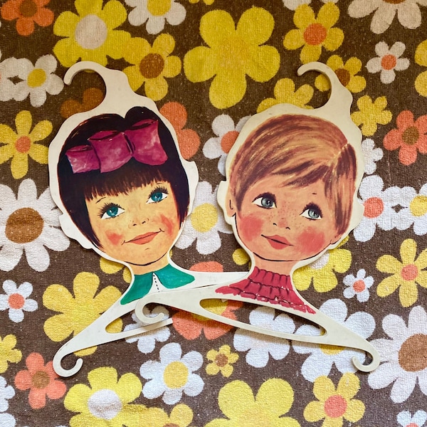 Vintage Hangers Strepp-Design 60s Children Boy Girl West German