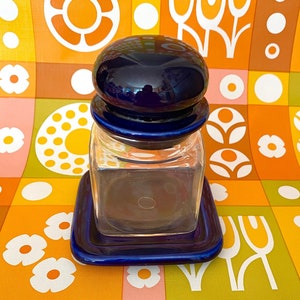 Vintage Gallo Storage Jar Glass Ceramic Lid 70s