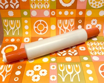 Vintage Rolling Pin 70s orange Tupperware