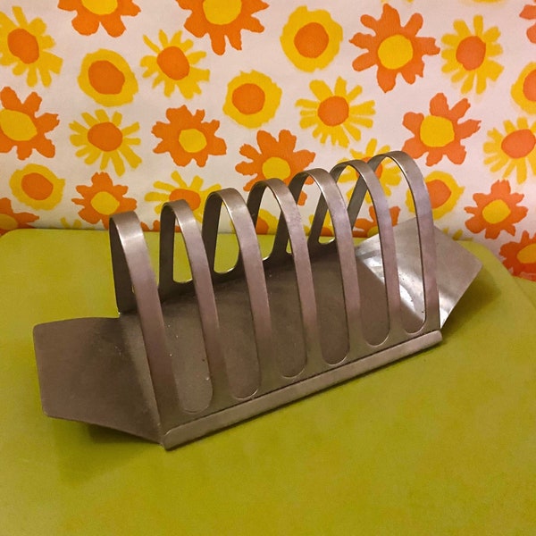 Vintage Toast Rack 70s 60s 50s Stainless Steel MCM Mid Century Modern Boho Retro