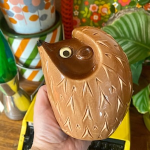 Vintage Hedghehog Piggy Bank Money Box 70s
