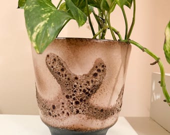 Vintage 70s West German Planter Fat Lava Plant Pot MCM