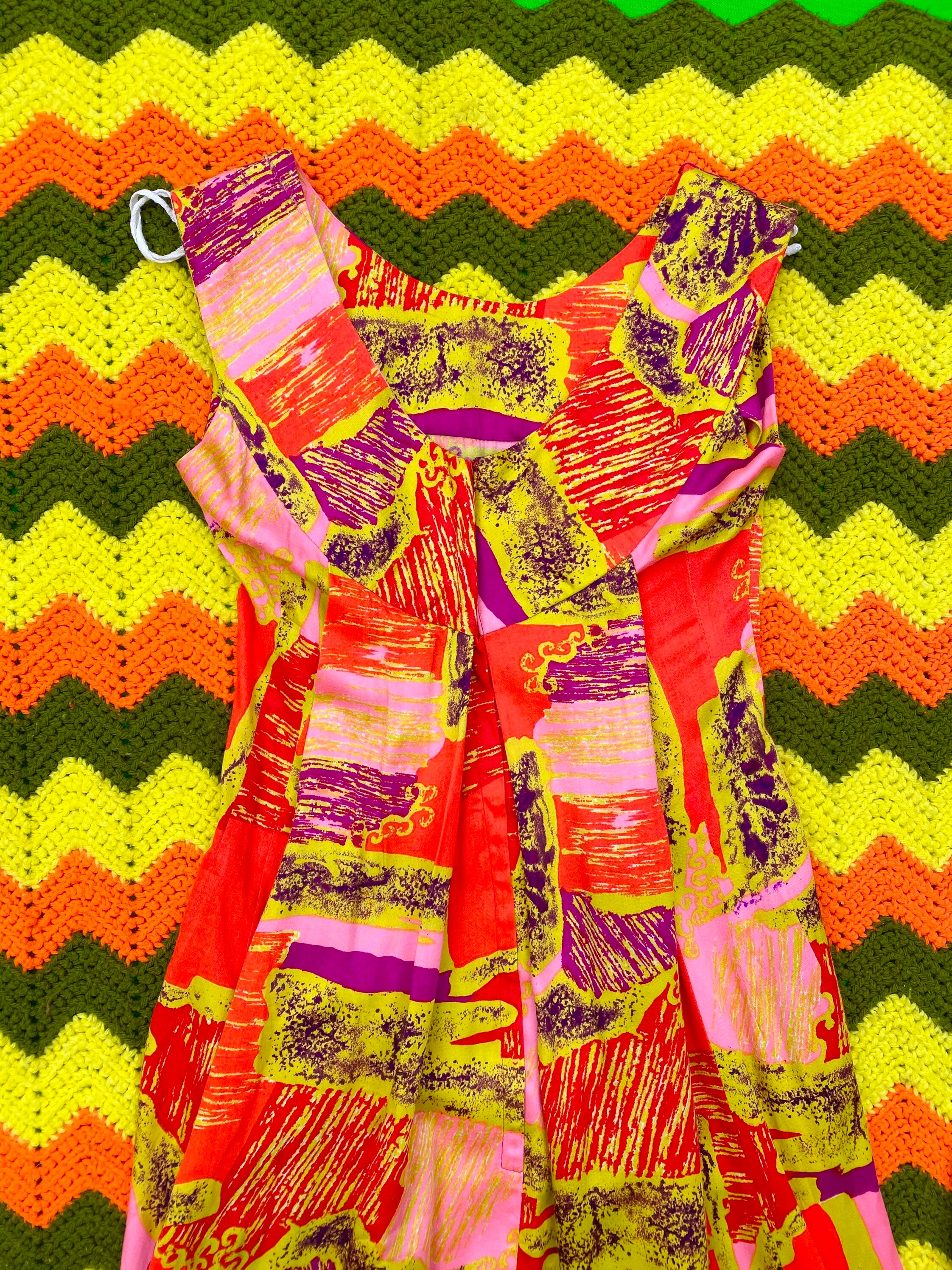 Vintage Hawaiian Dress Karen Ann 70s 60s 1970s 1960s Boho Hippie Maxi ...