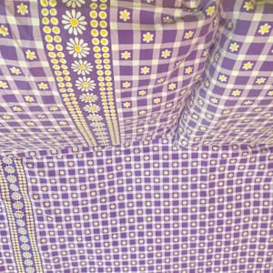 Vintage 70s Duvet Cover + Pillowcases Flower Power Retro Daisy Yellow Purple