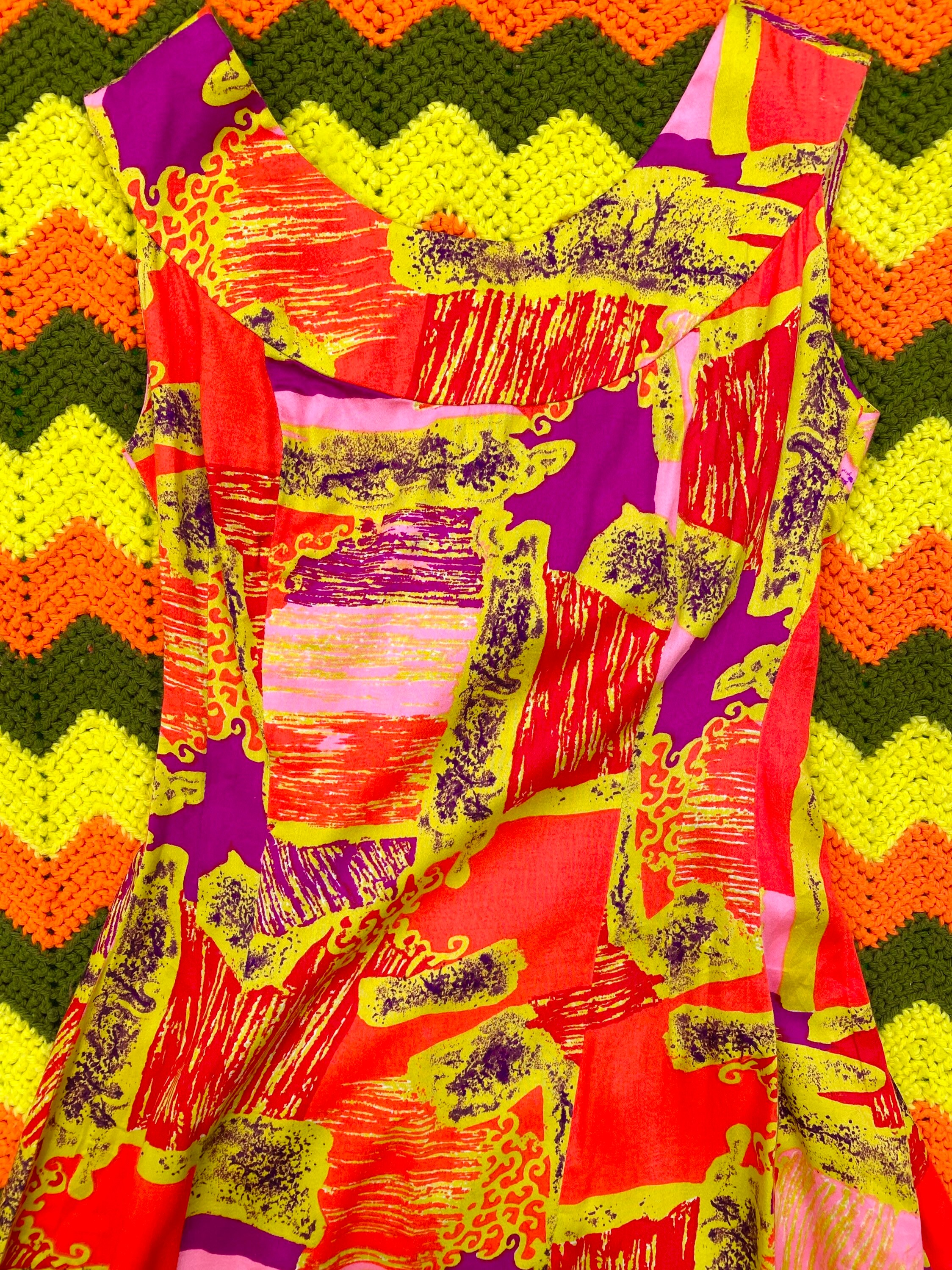 Vintage Hawaiian Dress Karen Ann 70s 60s 1970s 1960s Boho Hippie Maxi ...