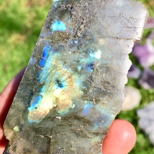 Labradorite polished iridescent stunning Crystal slice slab. blocks negative energy. universal energy Healing protection crystals Australia