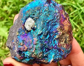 Mineral de pavo real brillante natural en bruto, calcopirita, piedra preciosa de cristal, cristales Australia, reparación del aura