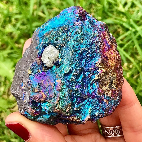 Raw rough natural bright Peacock ore, chalcopyrite Crystal gem stone Crystals Australia aura repair