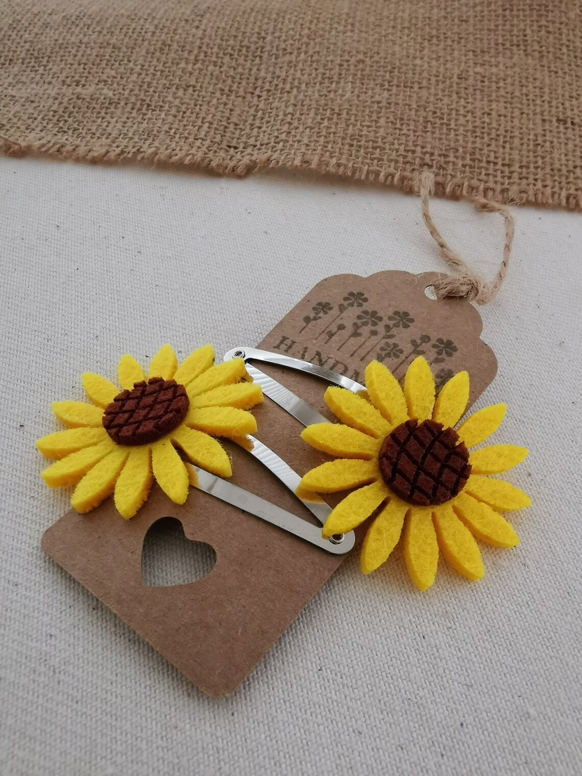 Sunflower hair clips Etsy