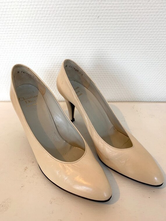 Rare Escarpins Christian Dior Cuir 38 Neuves Maria