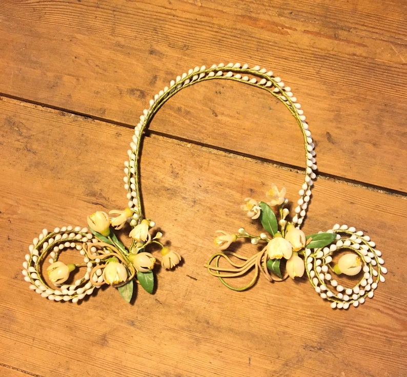 Rare Crown Old Bride Ancient Wax Bridal Wedding Wax Crown Headband