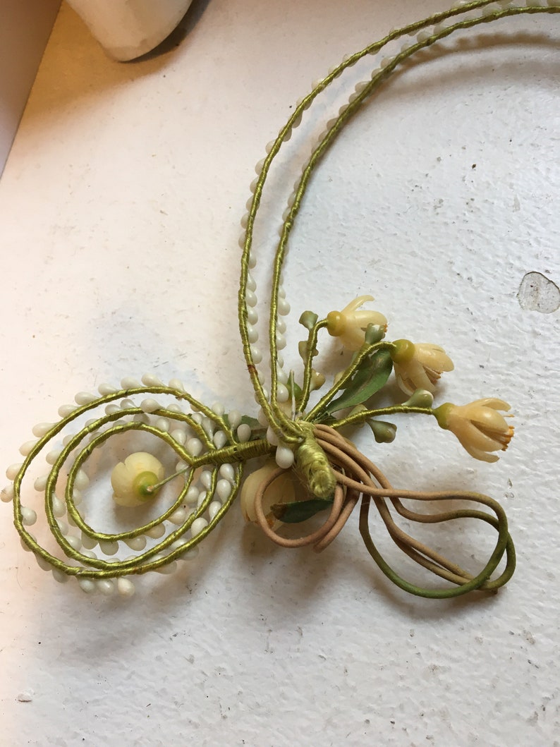 Rare Crown Old Bride Ancient Wax Bridal Wedding Wax Crown Headband
