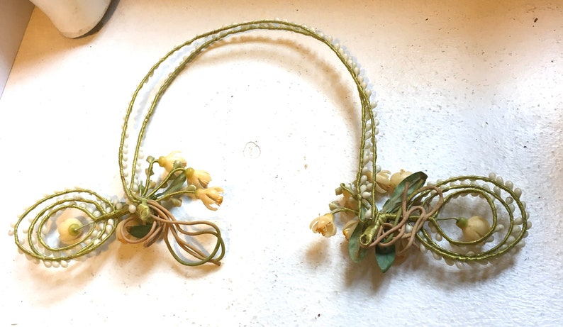 Rare Crown Old Bride Ancient Wax Bridal Wedding Wax Crown Headband