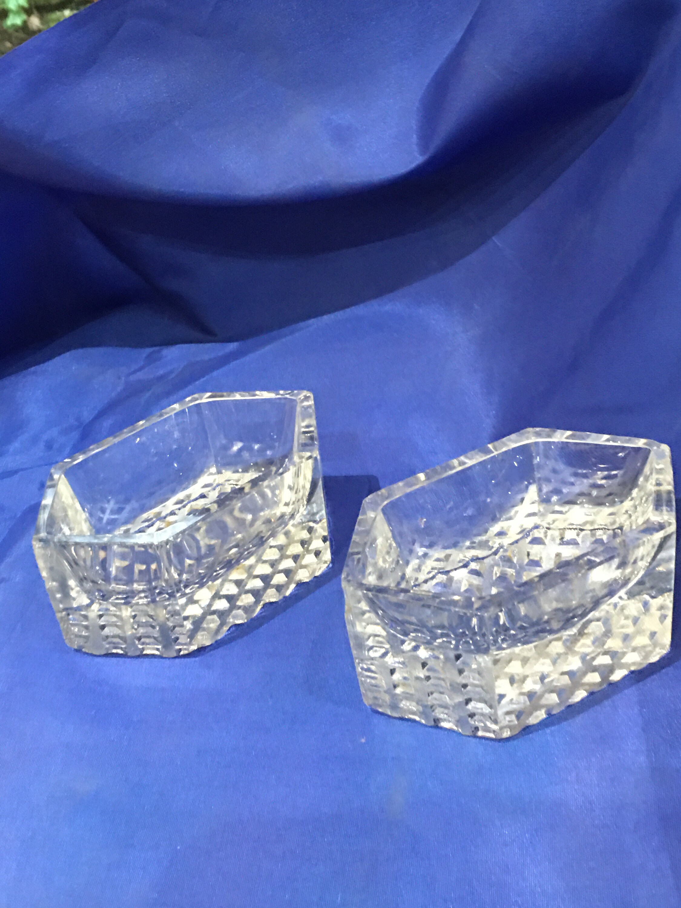 Vintage Cut Glass Pin Trays or Hors D'oeuvre Containers two Etsy