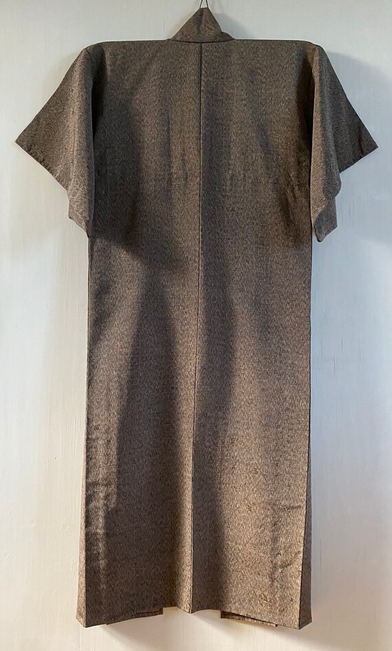Brown Grey Long kimono Robe Authentic Japanese Vi… - image 7