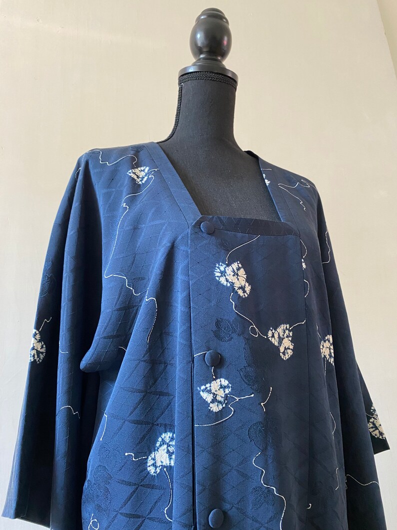 Navy blue Short kimono/Haori coat Japanese Vintage | Etsy