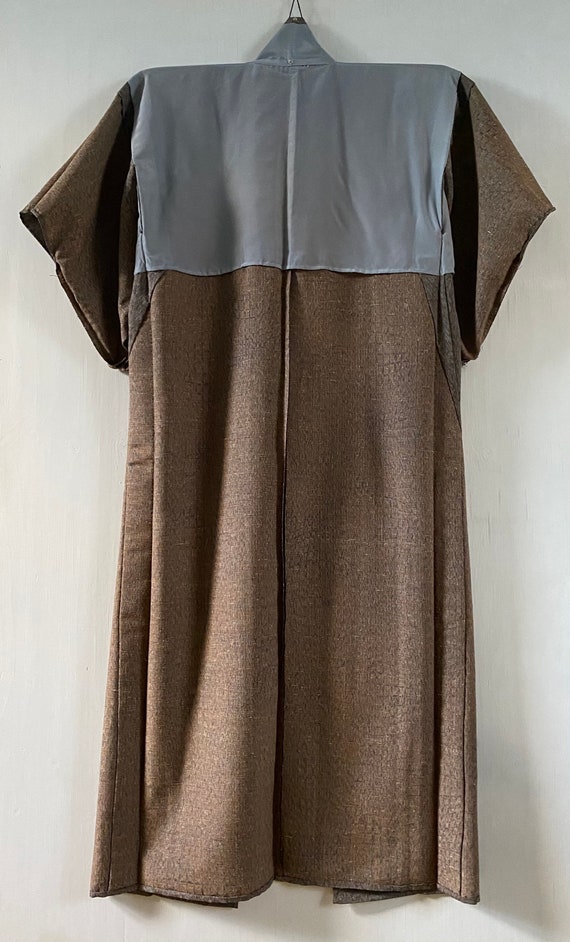 Brown Grey Long kimono Robe Authentic Japanese Vi… - image 9