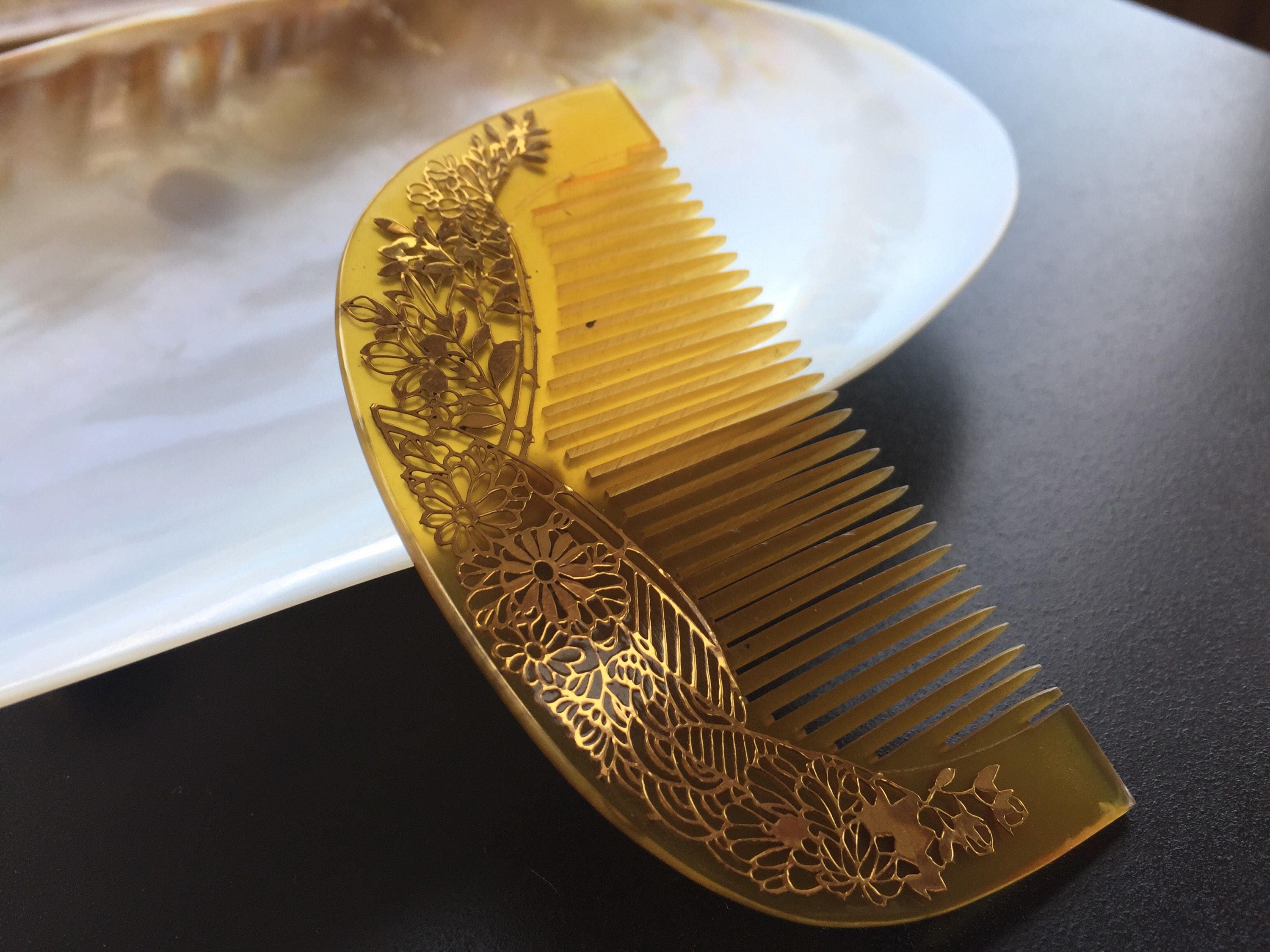 Japanese Vintage Dacorative Hair Comb and Hair Stick Set With Etsy