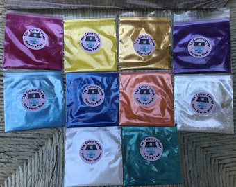 Resin Colorant 10 Pack Mica Pigment Powder Sample Pack B for Epoxy Resin, Jewelry, Cosmetics, Soaps, Lotions, Bath Bombs, The Colour Cottage