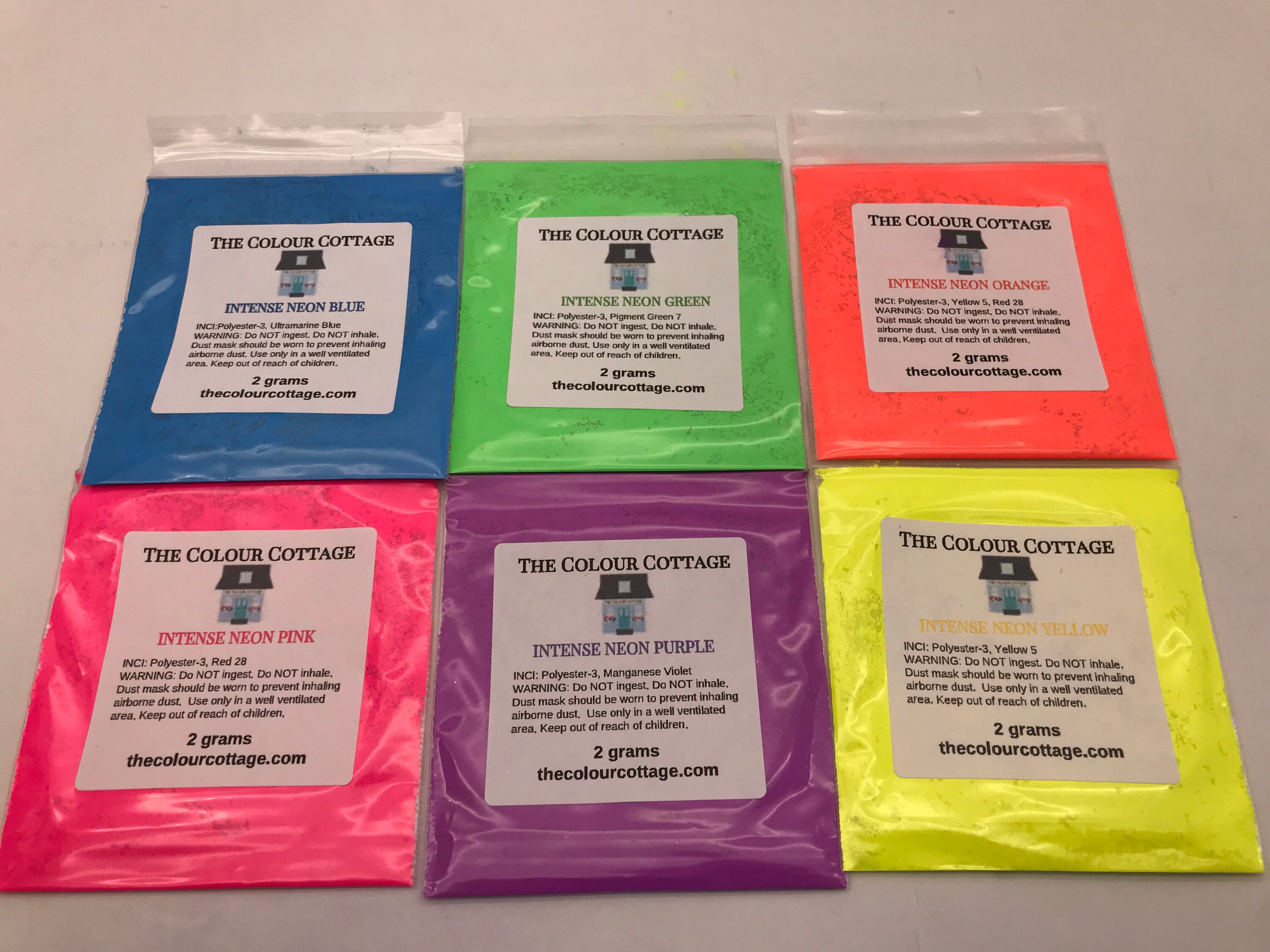The Colour Cottage INTENSE NEON Powder Six Pack Sample Set (Choice of…