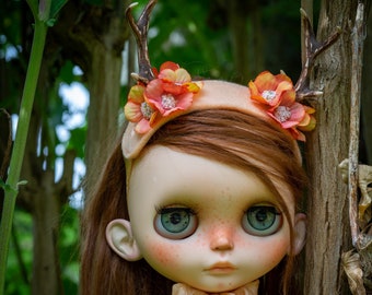 Blythe Deer Blumen Haarband "NUDE/ORANGE"