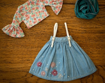 Blythe ooak set l.blue denim