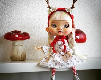 Set di cervi Blythe rosso / bianco (4 pezzi)