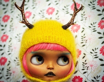 Blythe knitted Deer Hat (yellow)