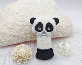 Babyrassel Panda / Stabrassel / Baby Greifling / Baby Stoffpanda / Babyrassel personalisiert / Rasselpanda / Panda mit Namen