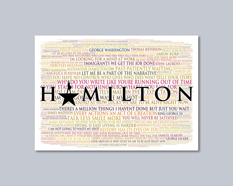 Hamilton Broadway Print / Art Poster / Hamilton Musical / Hamilton Wall Art Poster Artwork ...
