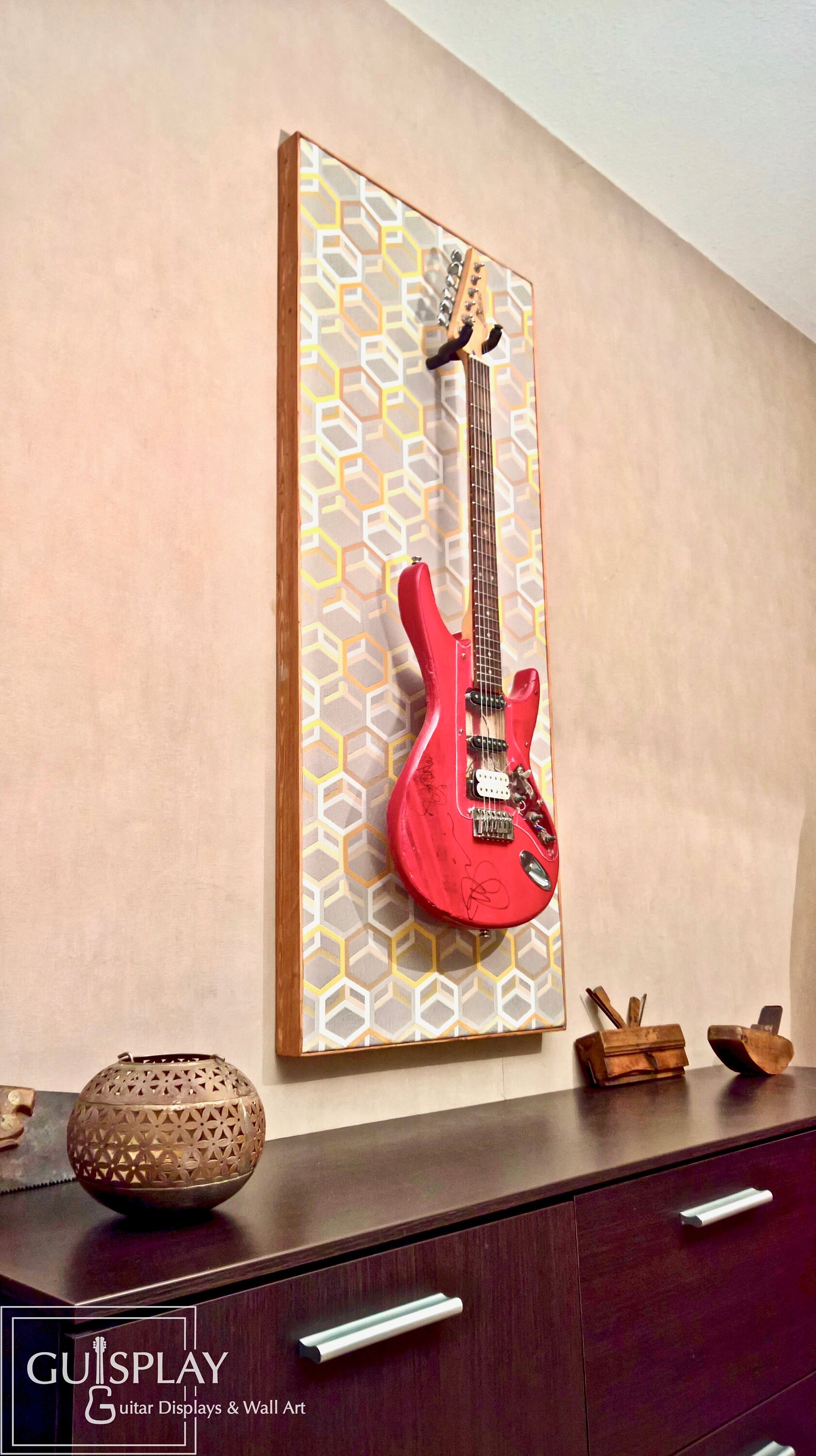 Geometrik Guitar Hanger - Wall Hanger Guitar Stand Support de Guitare By Guisplay 12251cm Handmade G