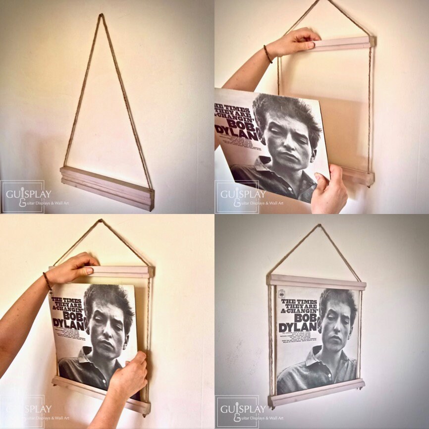 4 Lp Record Displays - Records Storage Wall Hanger Handmade By Guisplay