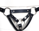 Strap On Harness, Leather, Ledge / Groin, Harness, BDSM, bondage, fetish, strap on harness, cock ring harness