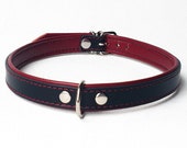 Leather Collar, Black and Red, Sleek Napa Lining, Pup Play, BDSM, Pet Play, Sub, Little Day Collar, Choker