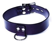 Lockable Choker, Broad, Purple Dyed Leather Collar with Silver Hardware, Pet Play, BDSM, Pet, Dog, Slave, Day Collar, Pet Play, Kitten Play