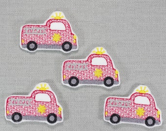 Fire Truck Felties, Bow Centre, Bow Making Supplies, Hair Accessory, Craft Supplies, Patch, Applique