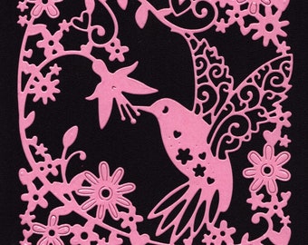 Hummingbird Tapestry Die Cuts, Card Making, Card Topper, Embellishment
