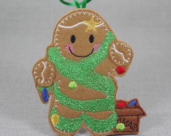 Christmas Gingerbread Man, Tinsel, Christmas Tree Decoration, Hanging Ornament