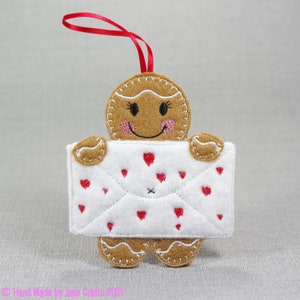 Love Letter Gingerbread Man Hanging Decoration, Valentine's Day Gift