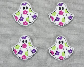 Felties, Halloween, Girly Ghost, Ghost with Flowers, Bow Centre, Hair Accessories