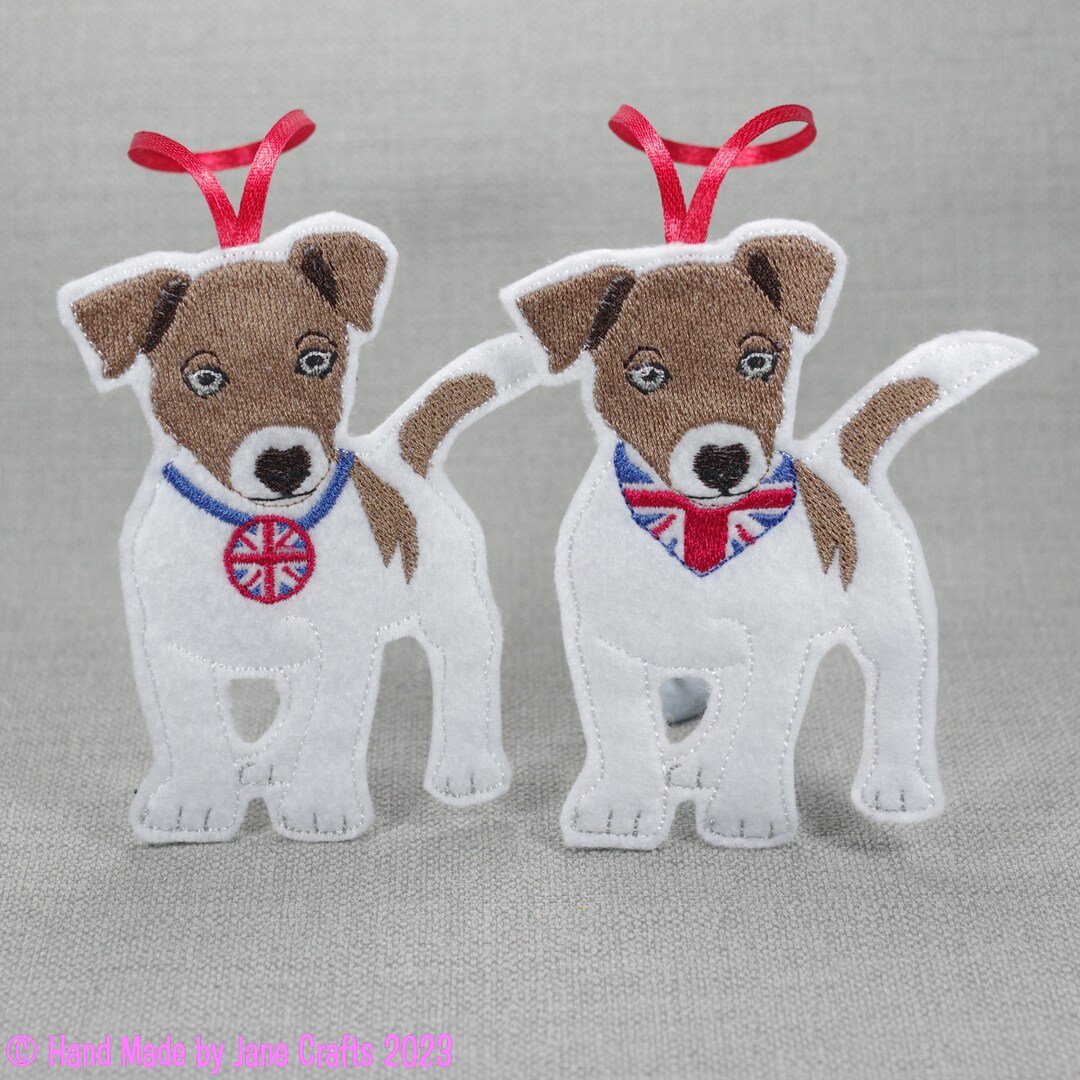 Jack Russell, Queen Jubilee, Felt Ornament, Felt Jack Russell