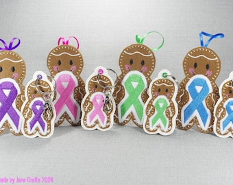 Cancer Awareness Gift, Awareness Ribbons, Gingerbread Decoration, Cancer Survivor