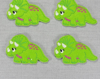 Dinosaur Felties, Triceratops, Bow Making Supplies, Craft Supplies