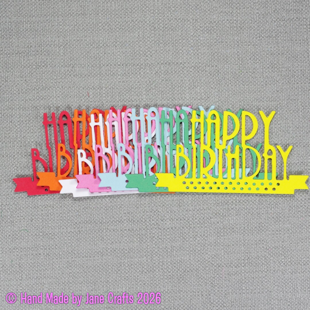 Happy Birthday Die Cut Sentiments, Card Making Supplies, - Etsy
