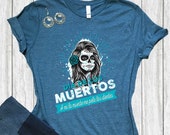 Dia de los Muertos Halloween Shirts Day of the Dead Sugar Skull Art Unisex Jersey T-shirt